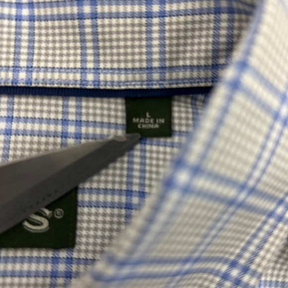 Orvis Blue Long Sleeve Men's Vented Small Check Chest Pocket - Picture 7 of 9